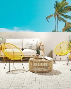 Discount Beliani ACAPULCO II Rattan sintetico (PE) Giallo Giallo Nero