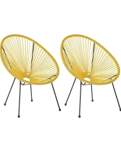 Discount Beliani ACAPULCO II Rattan sintetico (PE) Giallo Giallo Nero