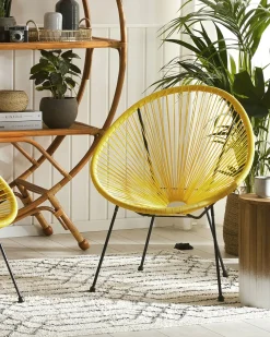 Discount Beliani ACAPULCO II Rattan sintetico (PE) Giallo Giallo Nero