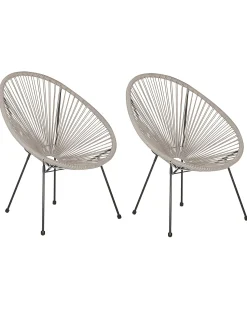 Outlet Beliani ACAPULCO II Rattan sintetico (PE) Grigio chiaro Grigio Nero