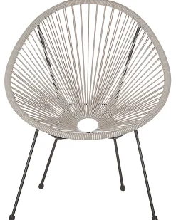 Outlet Beliani ACAPULCO II Rattan sintetico (PE) Grigio chiaro Grigio Nero