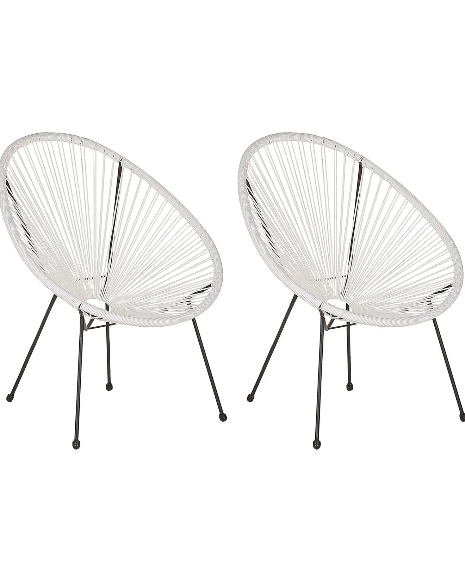 Hot Beliani ACAPULCO II Rattan sintetico (PE) Bianco Bianco Nero