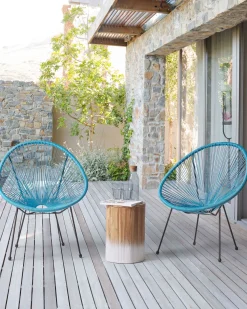 Clearance Beliani ACAPULCO II Rattan sintetico (PE) Blu Blu Nero
