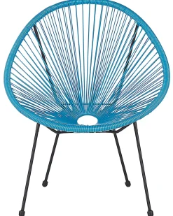 Clearance Beliani ACAPULCO II Rattan sintetico (PE) Blu Blu Nero