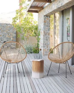 New Beliani ACAPULCO II Rattan sintetico (PE) Naturale Marrone Nero