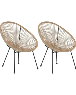 New Beliani ACAPULCO II Rattan sintetico (PE) Naturale Marrone Nero