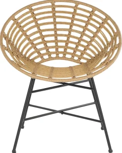 Beliani Set di 2 sedie da giardino ACERRA Rattan sintetico (PE) Marrone chiaro Beige Naturale Nero