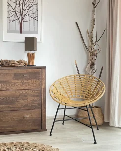 Beliani Set di 2 sedie da giardino ACERRA Rattan sintetico (PE) Marrone chiaro Beige Naturale Nero