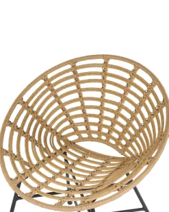 Beliani Set di 2 sedie da giardino ACERRA Rattan sintetico (PE) Marrone chiaro Beige Naturale Nero