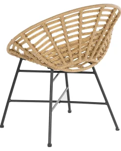 Beliani Set di 2 sedie da giardino ACERRA Rattan sintetico (PE) Marrone chiaro Beige Naturale Nero