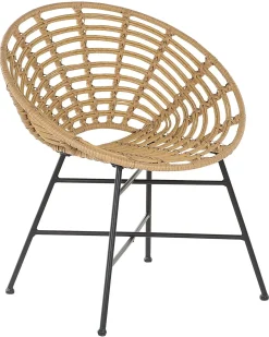 Beliani Set di 2 sedie da giardino ACERRA Rattan sintetico (PE) Marrone chiaro Beige Naturale Nero