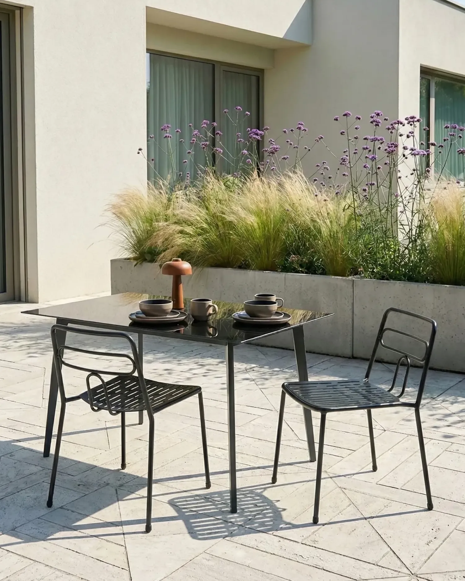 Hot Beliani Set di 2 sedie da giardino AGEROLA Metallo Nero