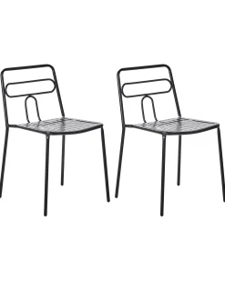 Hot Beliani Set di 2 sedie da giardino AGEROLA Metallo Nero