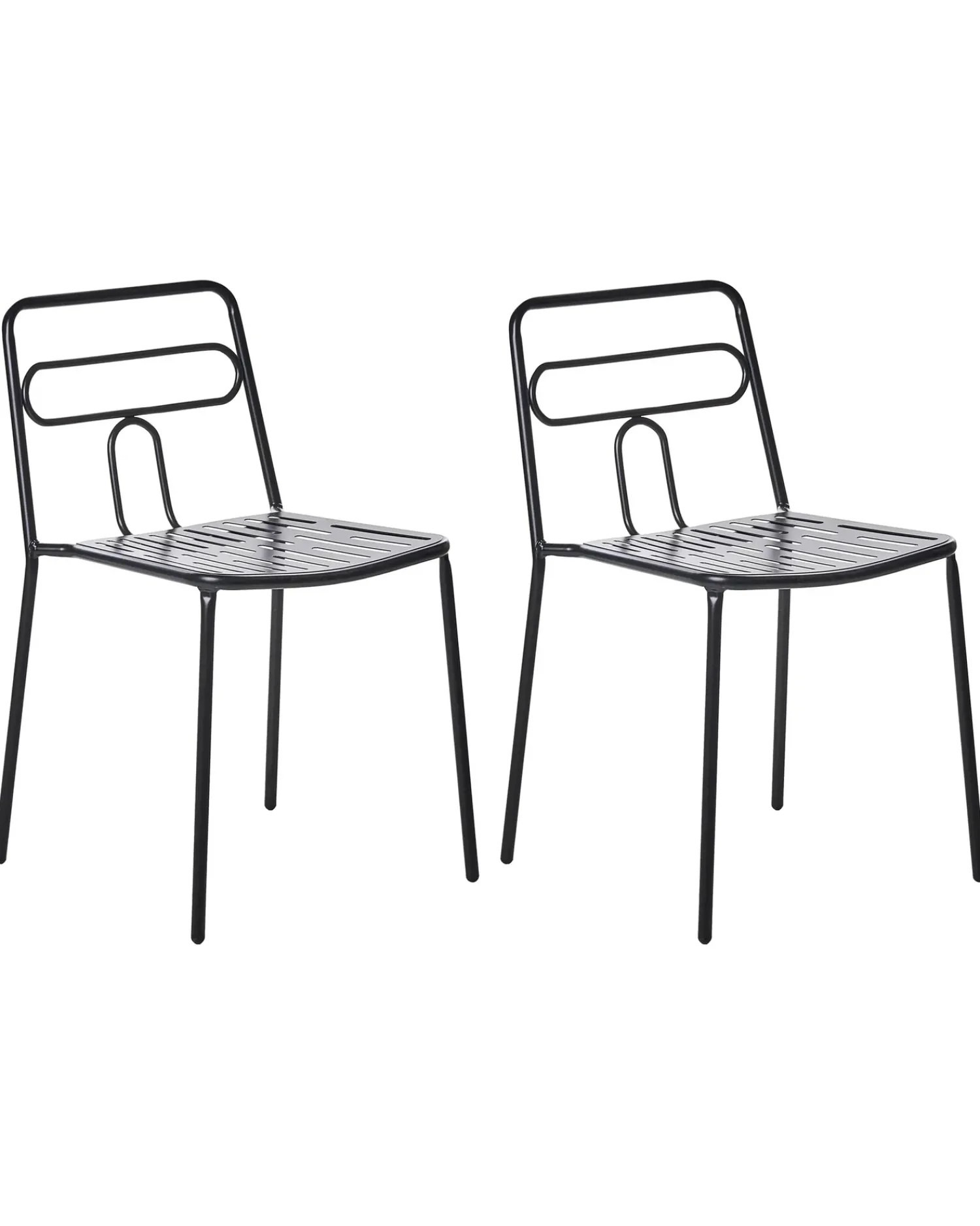Hot Beliani Set di 2 sedie da giardino AGEROLA Metallo Nero
