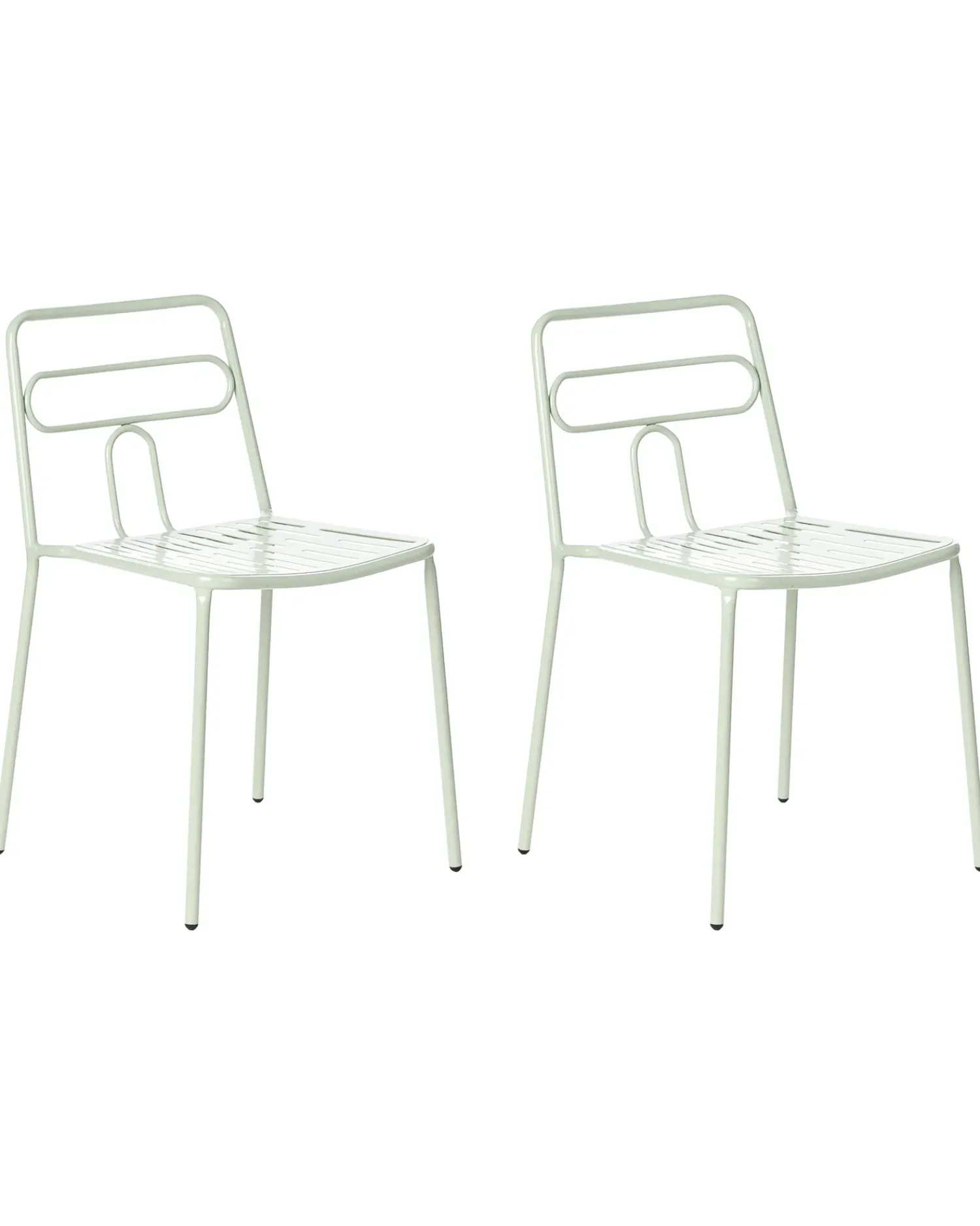 Online Beliani Set di 2 sedie da giardino AGEROLA Metallo chiaro Verde