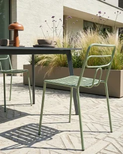 Online Beliani Set di 2 sedie da giardino AGEROLA Metallo chiaro Verde