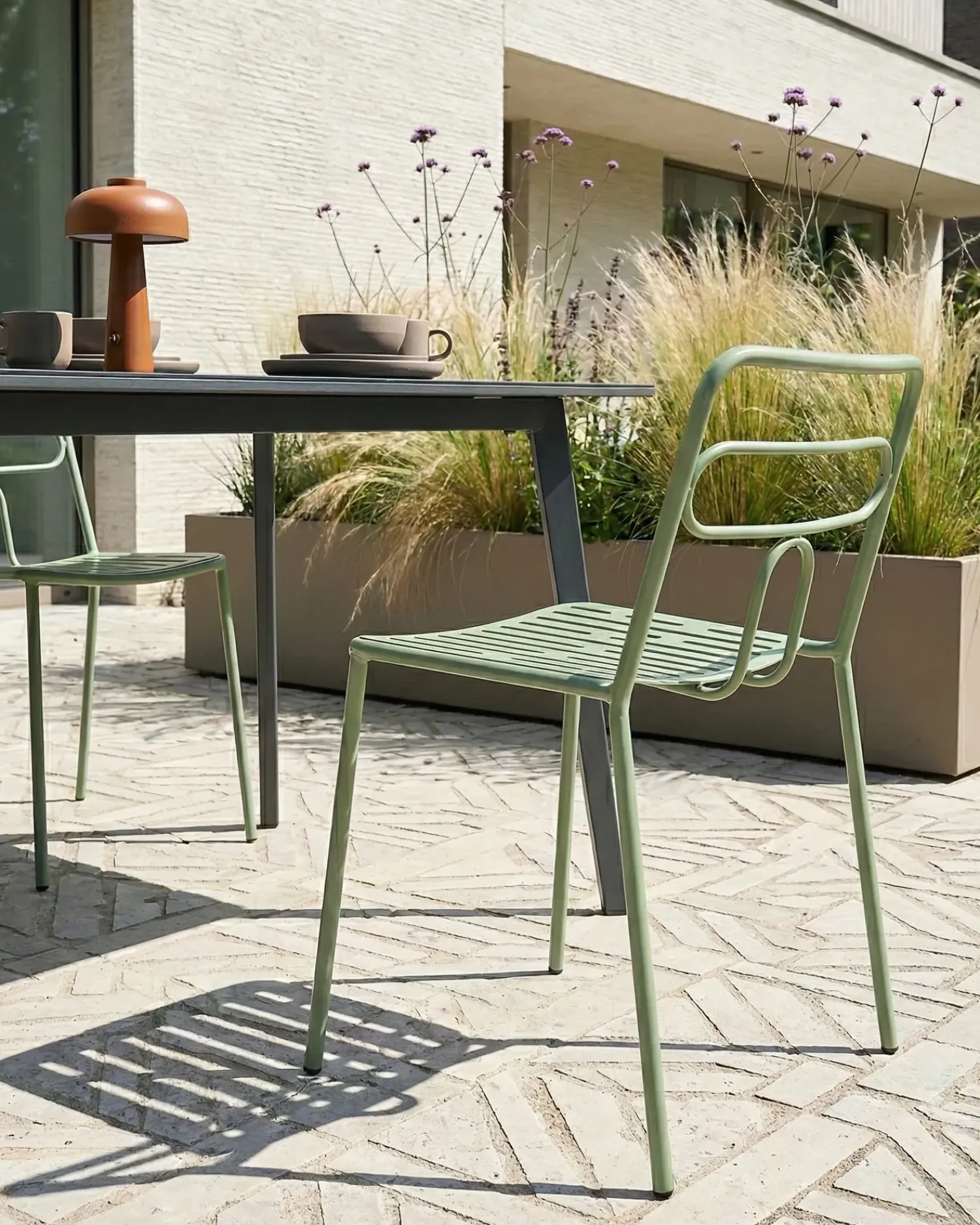 Online Beliani Set di 2 sedie da giardino AGEROLA Metallo chiaro Verde