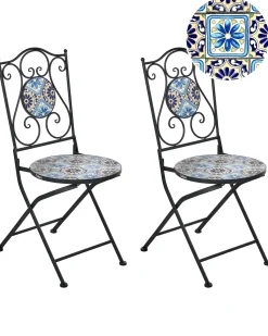 Hot Beliani AGGIUS Pieghevole Metallo Nero Blu Nero