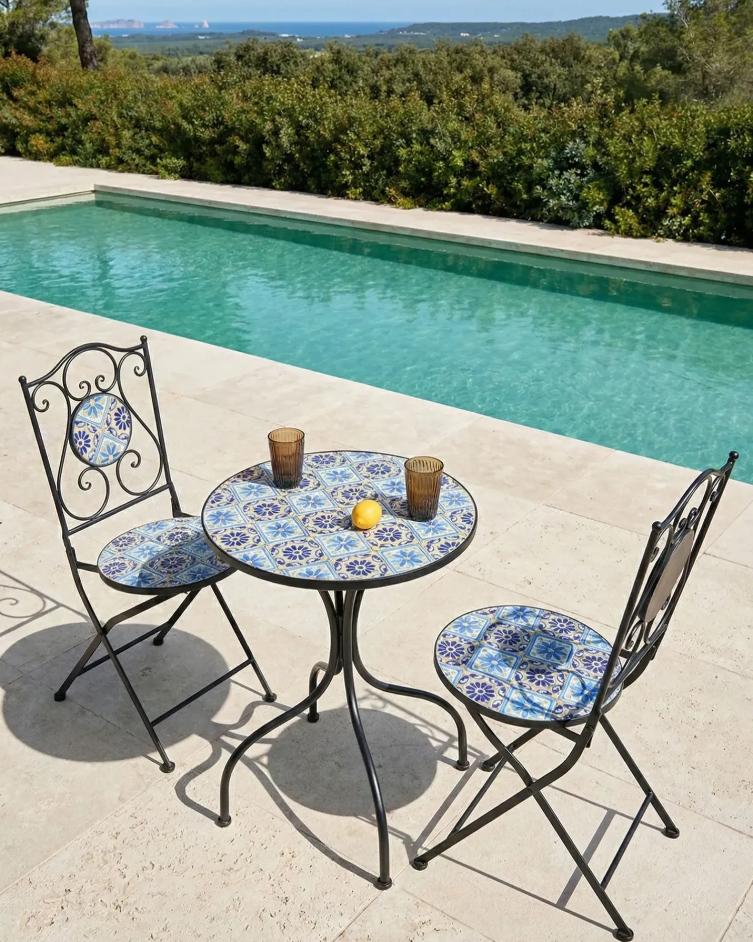 Hot Beliani AGGIUS Pieghevole Metallo Nero Blu Nero