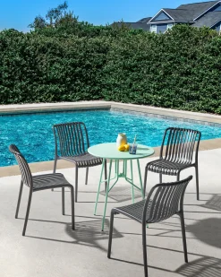 Clearance Beliani Set di 4 sedie da giardino ARICCIA Nero