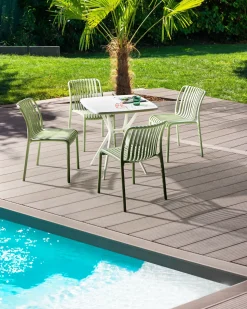 Outlet Beliani Set di 4 sedie da giardino ARICCIA chiaro Verde