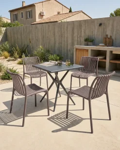 Online Beliani Set di 4 sedie da giardino ARICCIA Marrone