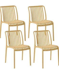 Sale Beliani Set di 4 sedie da giardino ARICCIA Senape Giallo