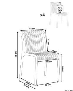 Sale Beliani Set di 4 sedie da giardino ARICCIA chiaro Rosso