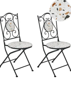 Clearance Beliani ARTENA Pieghevole Metallo Nero Bianco Nero