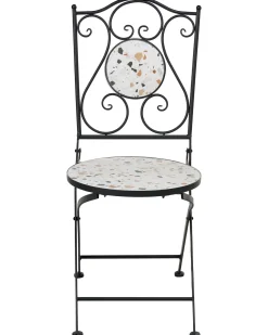 Clearance Beliani ARTENA Pieghevole Metallo Nero Bianco Nero