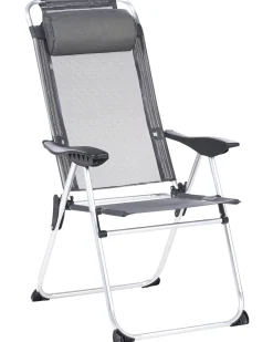 New Beliani Set di 2 sedie da giardino ASINE Pieghevole Metallo Grigio Grigio Nero