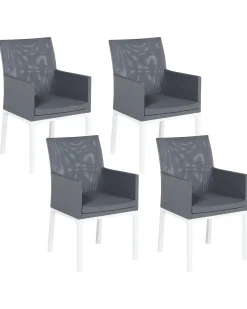 Discount Beliani BACOLI Tessuto Grigio scuro Bianco Grigio