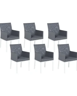 New Beliani BACOLI Tessuto Grigio scuro Bianco Grigio