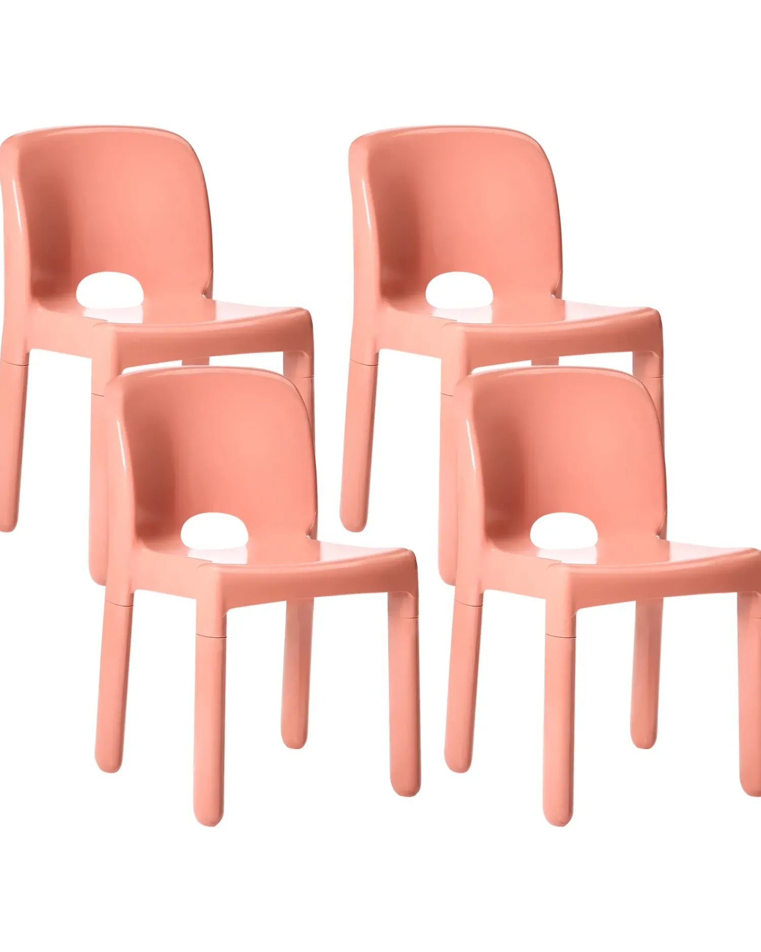 Beliani Set di 4 sedie da giardino BETIM Corallo Rosso