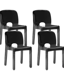 Hot Beliani Set di 4 sedie da giardino BETIM Nero