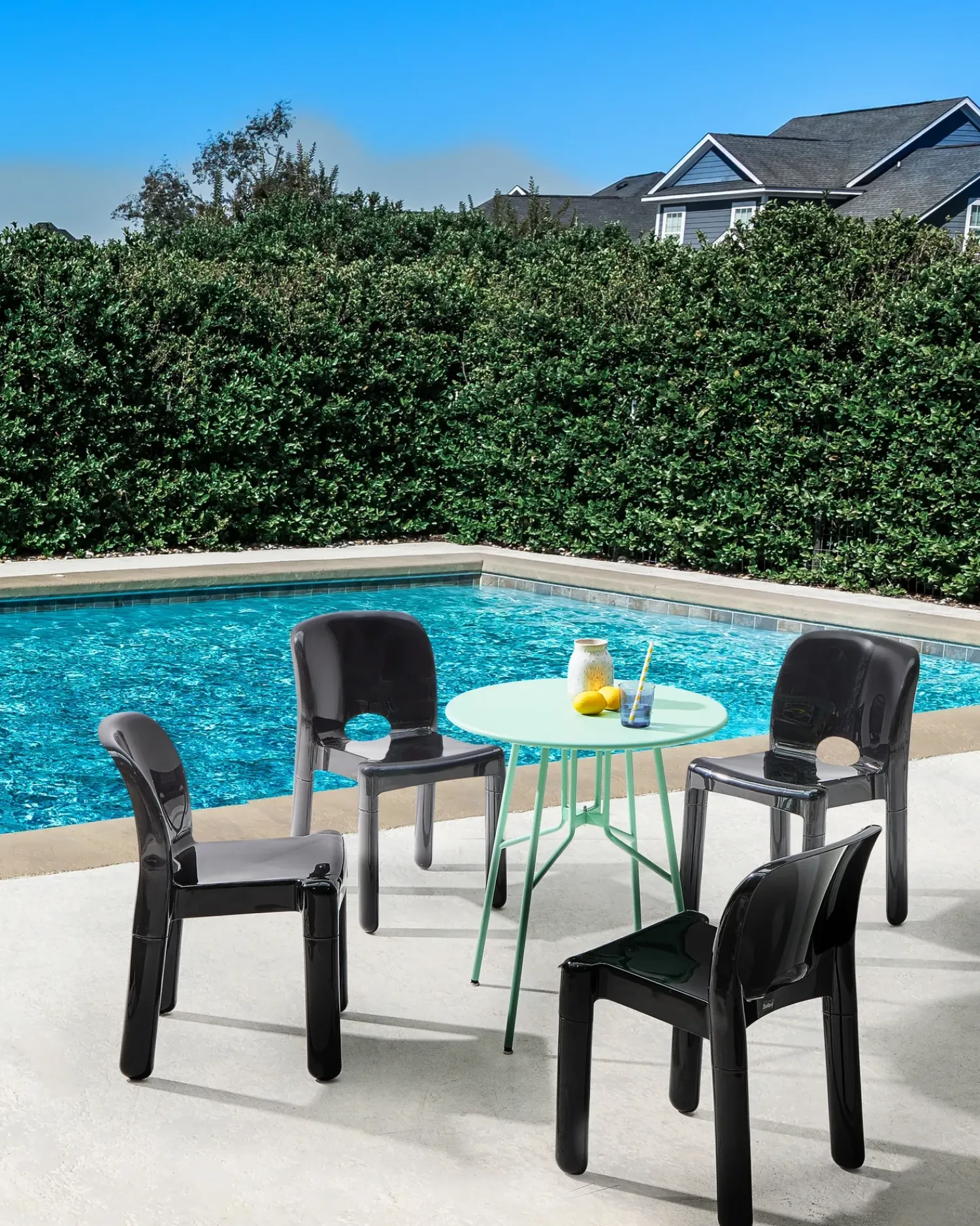 Hot Beliani Set di 4 sedie da giardino BETIM Nero