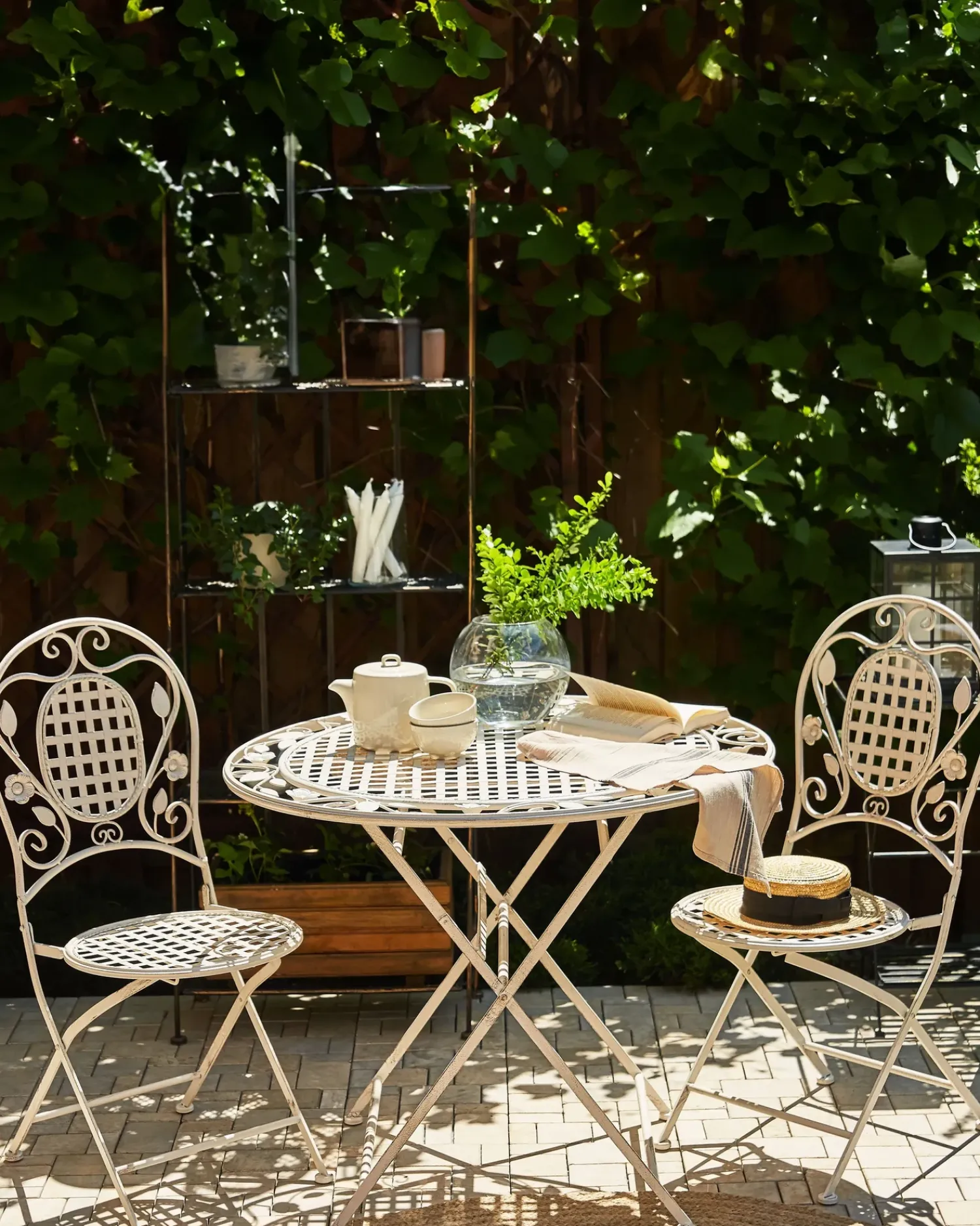 Discount Beliani BIVIO Pieghevole Metallo sporco Bianco