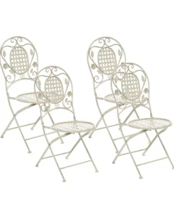 Discount Beliani BIVIO Pieghevole Metallo sporco Bianco