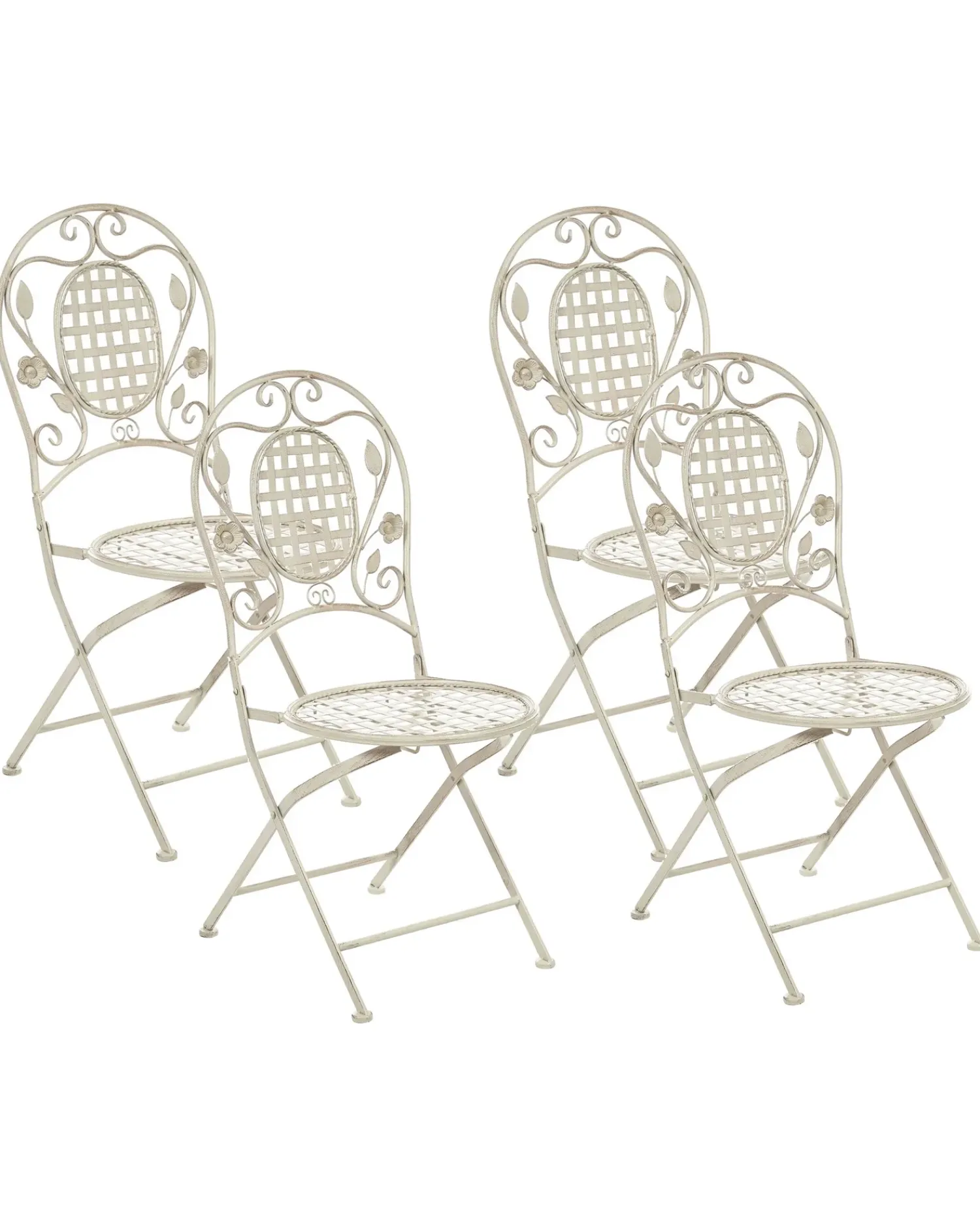 Discount Beliani BIVIO Pieghevole Metallo sporco Bianco