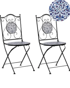 Best Beliani CAMPRENA Metallo Nero Bianco Blu Nero