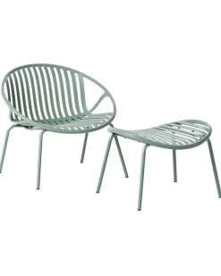 Clearance Beliani Set di 2 sedie da giardino CASPERIA con poggiapiedi Verde