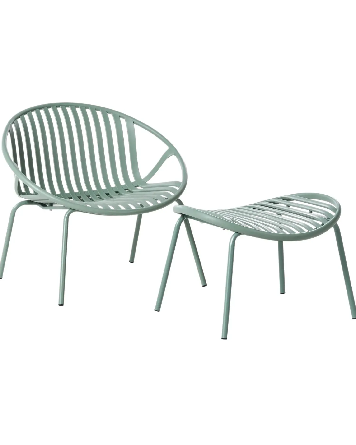 Clearance Beliani Set di 2 sedie da giardino CASPERIA con poggiapiedi Verde