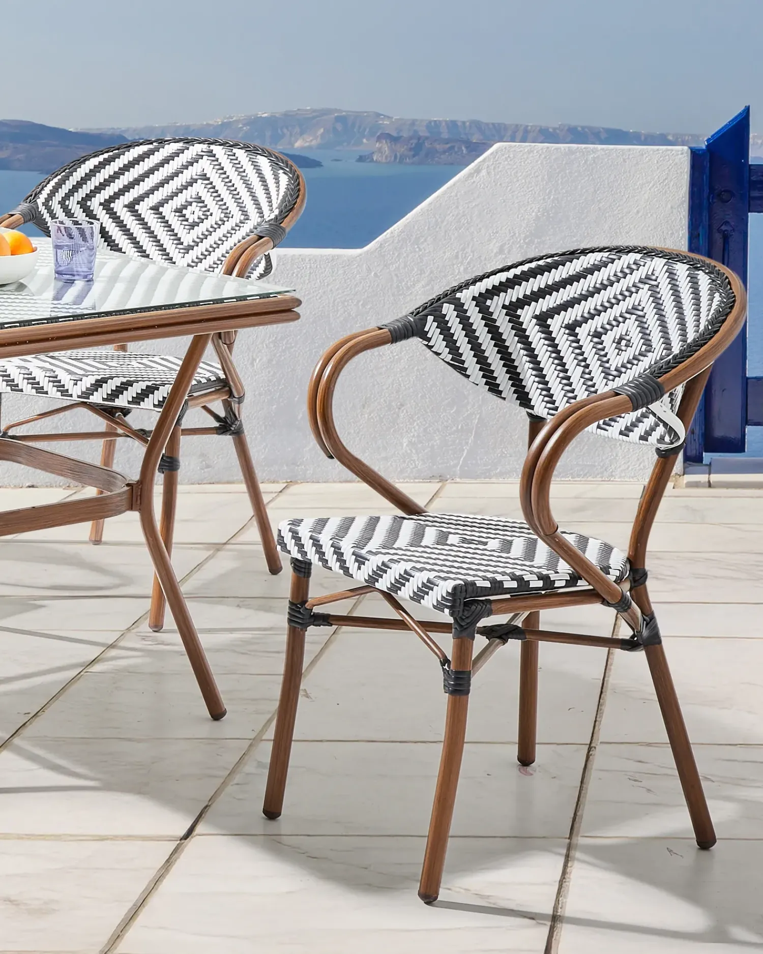Clearance Beliani CASPRI Rattan sintetico (PE) Nero/Bianco Bianco Marrone Nero