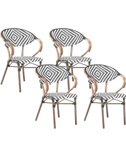 Clearance Beliani CASPRI Rattan sintetico (PE) Nero/Bianco Bianco Marrone Nero