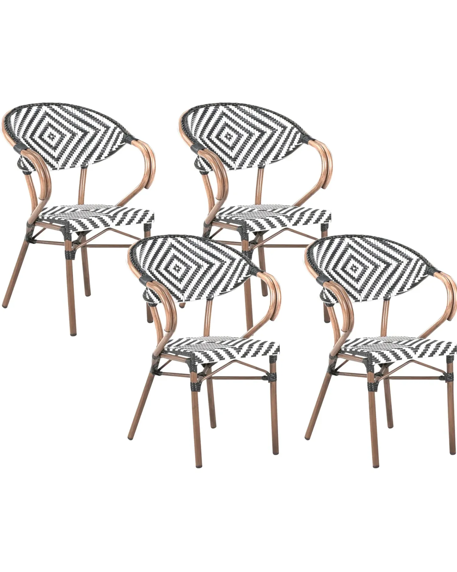 Clearance Beliani CASPRI Rattan sintetico (PE) Nero/Bianco Bianco Marrone Nero