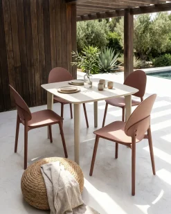 Hot Beliani Set di 4 sedie da giardino CEARA Marrone