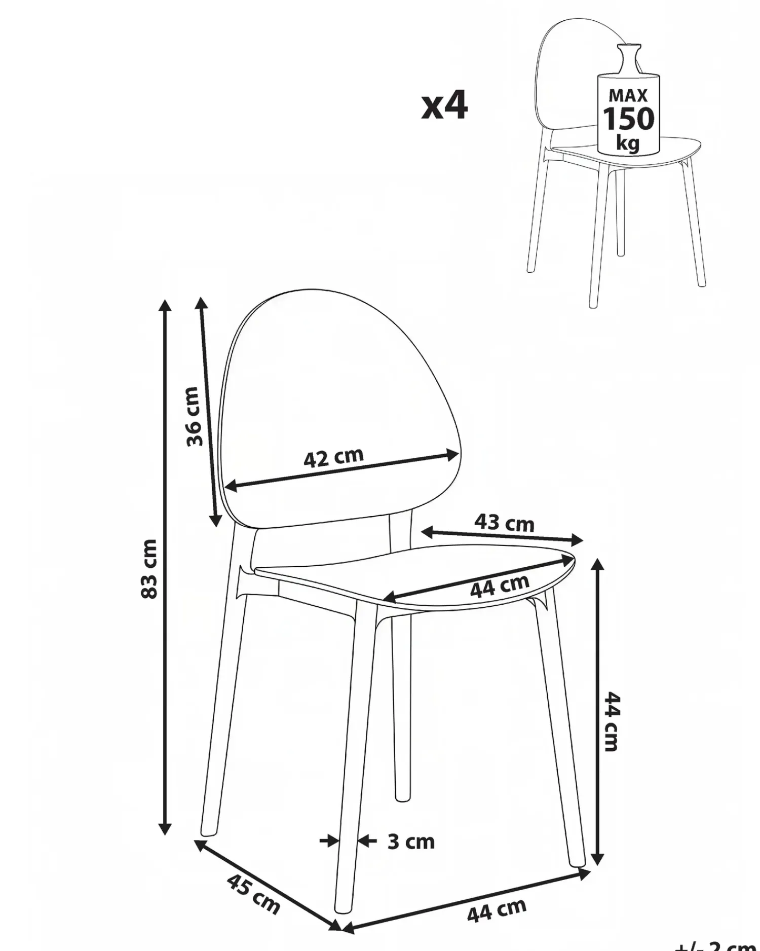 Sale Beliani Set di 4 sedie da giardino CEARA Beige
