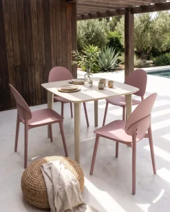 Best Beliani Set di 4 sedie da giardino CEARA Rosa