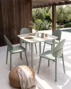 Beliani Set di 4 sedie da giardino CEARA menta Verde