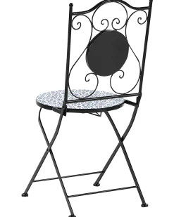 Beliani CHAPECO Pieghevole Metallo Nero Bianco Blu Nero